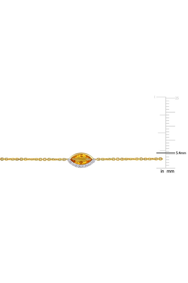 Birthstone & Diamond Station Necklace 14k Gold, Alternate, color, Citrine