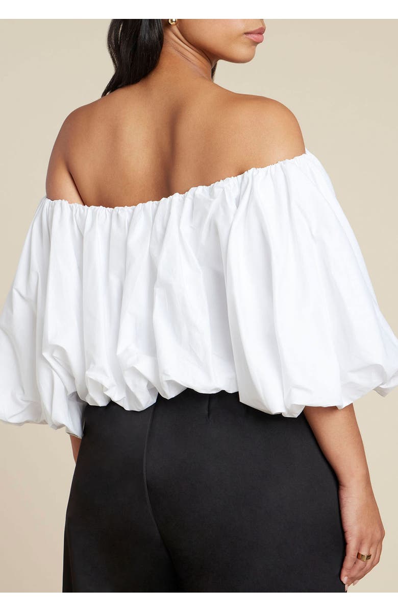 ELOQUII Bubble Top, Alternate, color, Powder White