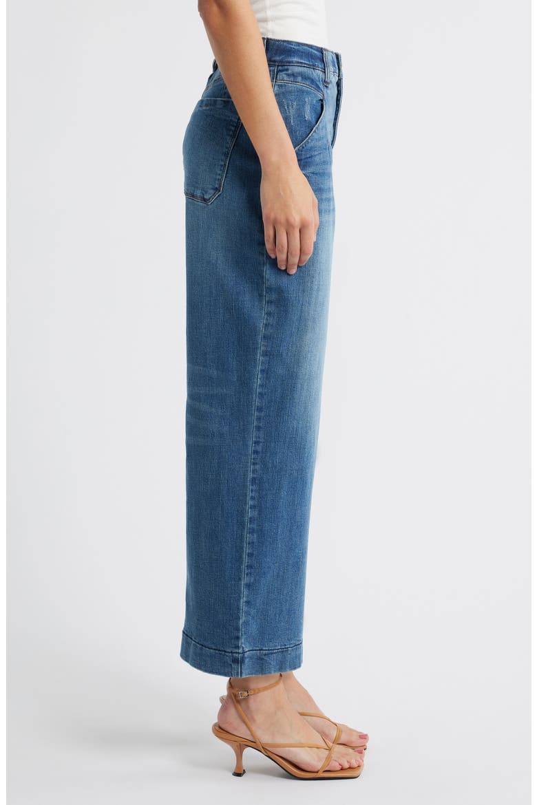 Wyatt Skyrise V-Pocket Ankle Wide Leg Jeans, Alternate, color, MID BLUE ARTISINAL