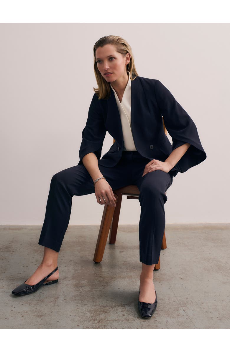 The Fold Ansdell Clever Crepe Blazer, Alternate, color, Navy