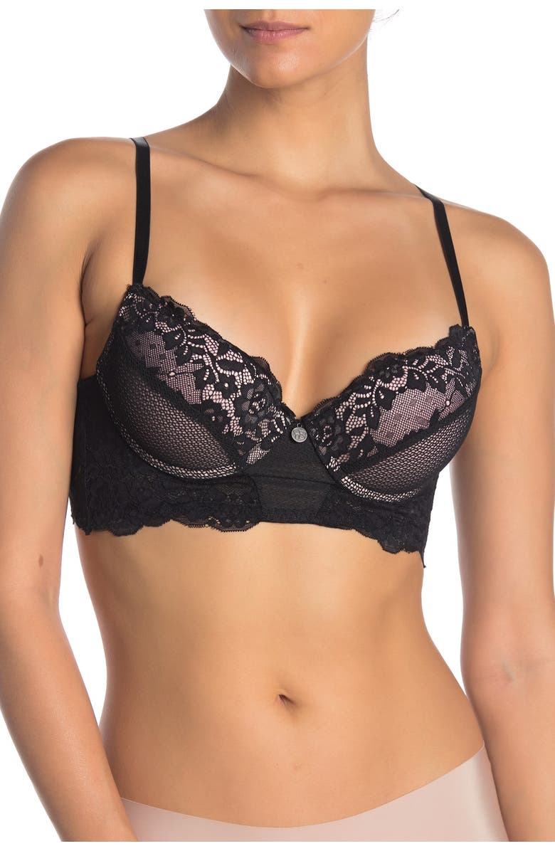 Jessica Simpson Lace Push-Up Longline Bra, Main, color,