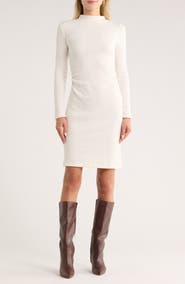 French Connection Long Sleeve Ruched A-Line Dress