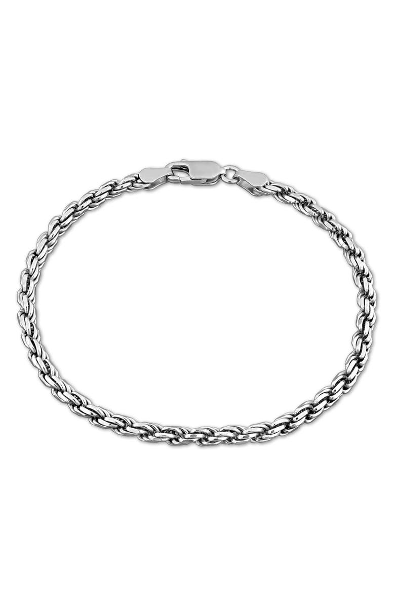DELMAR Diamond Cut Rope Chain Bracelet, Main, color, Silver