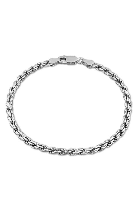 Diamond Cut Rope Chain Bracelet