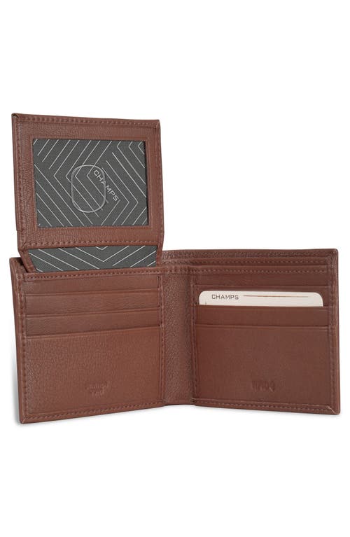 Shop Champs Onyx Id Flap Leather Bifold Wallet In Brown