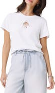 Splendid Embroidered Cutwork Seashell Cotton T-Shirt