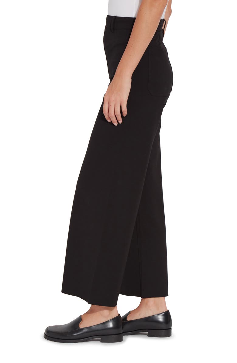 Lysse 'Lyssentials Erin High Waist Ankle Wide Leg Ponte Pants, Alternate, color, Black