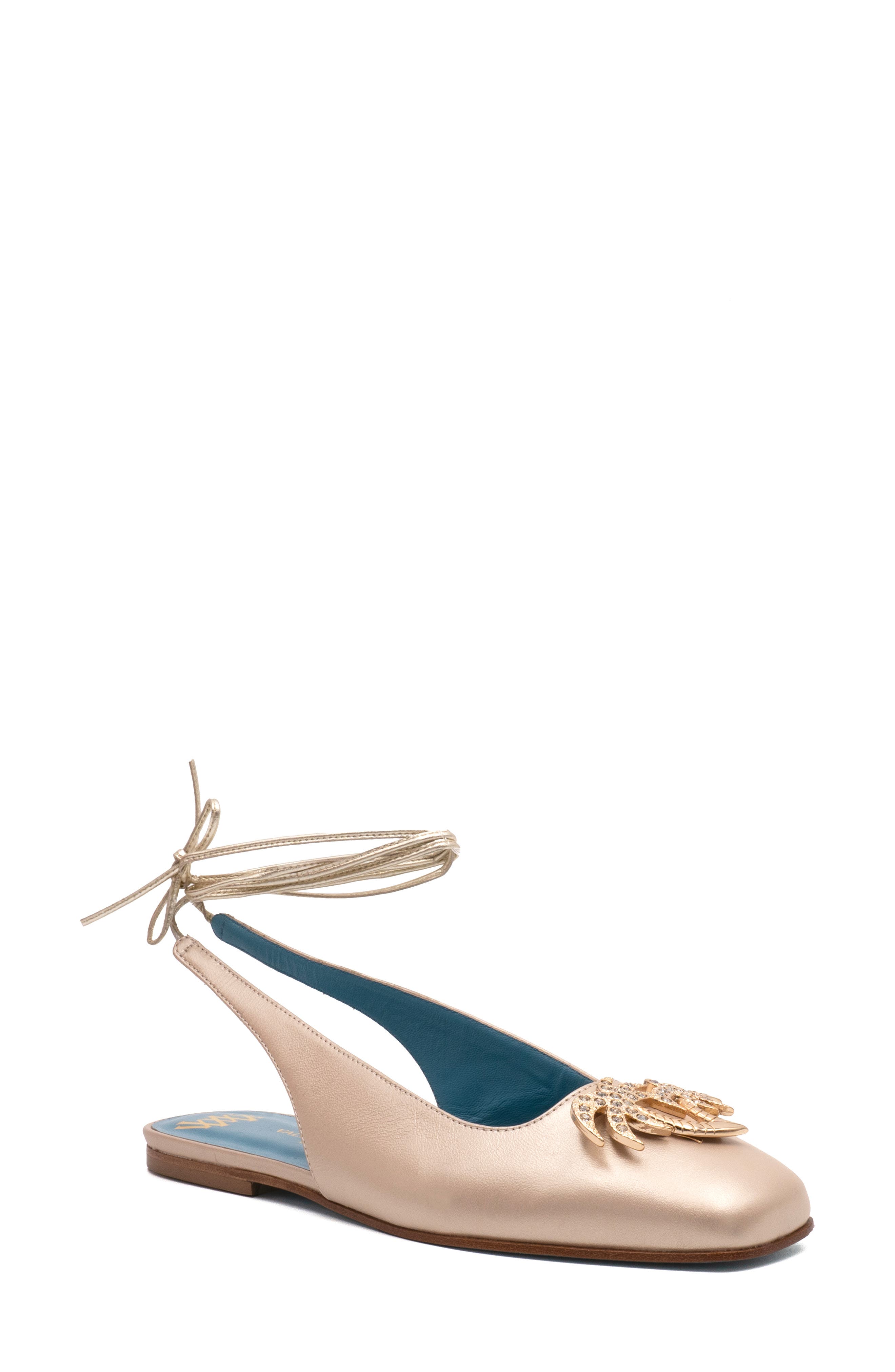 Valentina Rangoni Belinda Palm Tree Appliqué Flat, Main, color, 