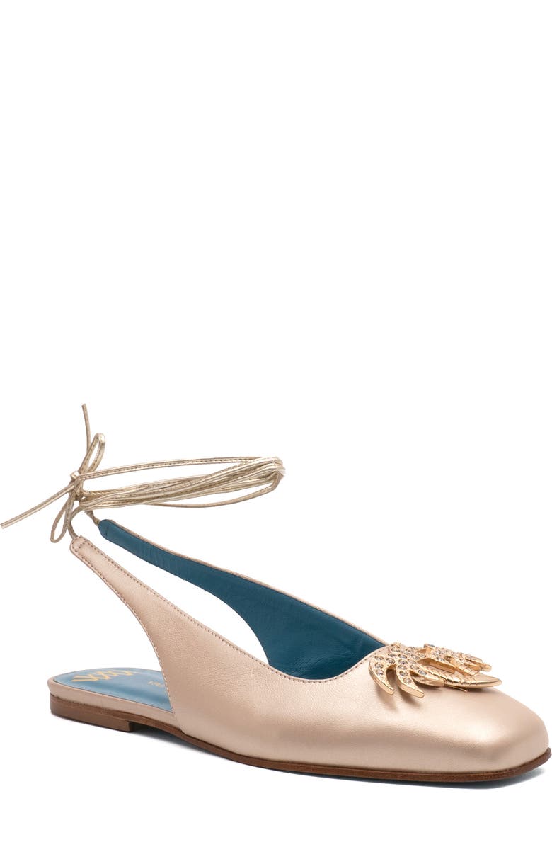 Valentina Rangoni Belinda Palm Tree Appliqué Flat, Main, color,