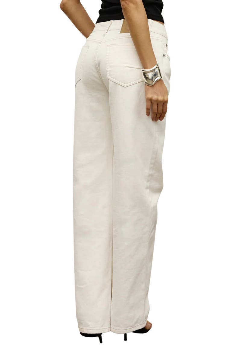 Avery Mid Rise Relaxed Straight Leg Jeans, Alternate, color, GEISHA WHITE