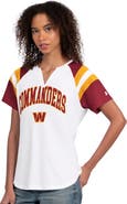 STARTER Women's Starter  White Washington Commanders Game On Notch Neck T-Shirt