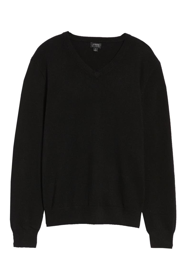 Everyday Cashmere Regular Fit V-Neck Sweater, Alternate, color, BLACK