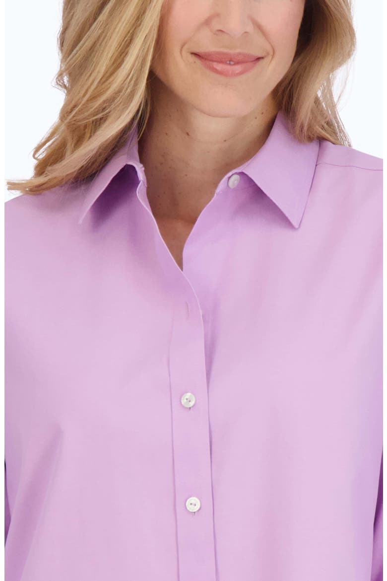 Meghan Solid Cotton Button-Up Shirt, Alternate, color, SOFT VIOLET
