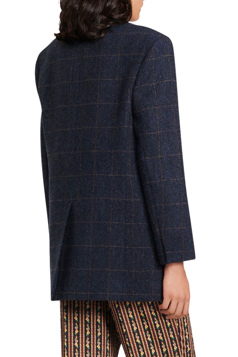 Alto Plaid Wool Blazer, Alternate, color, DEEP BLU