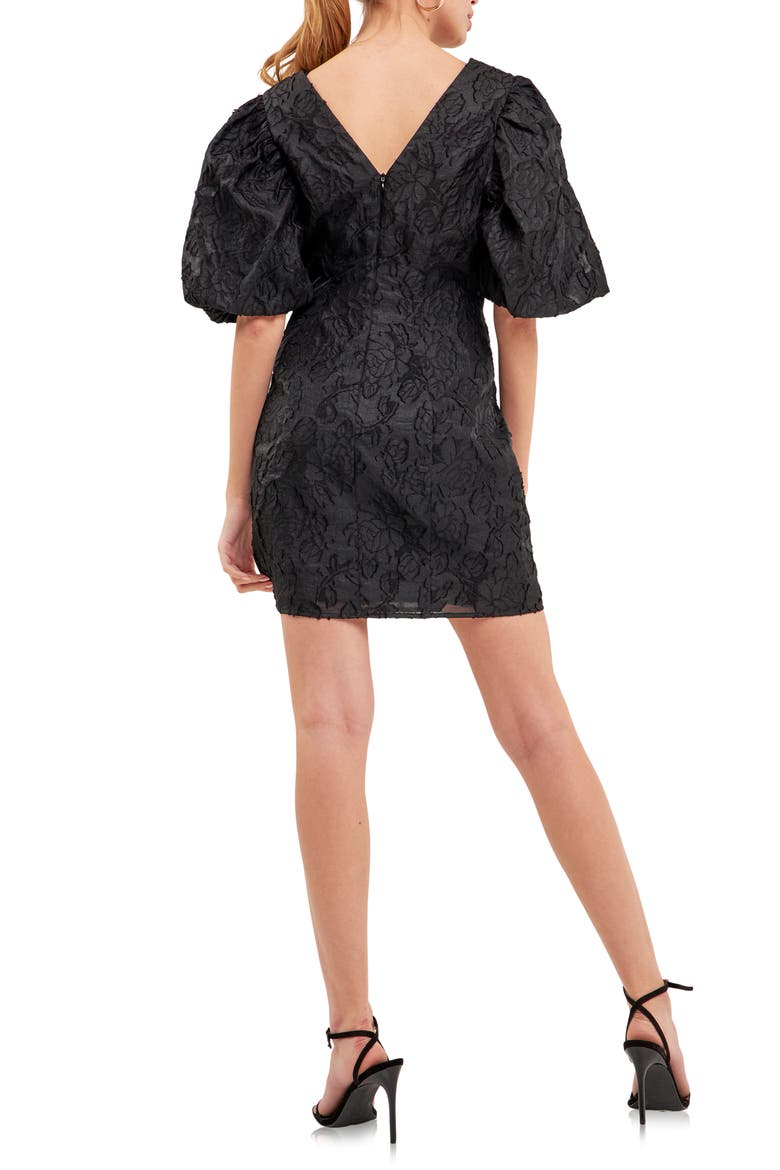 Puff Sleeve Minidress, Alternate, color, BLACK