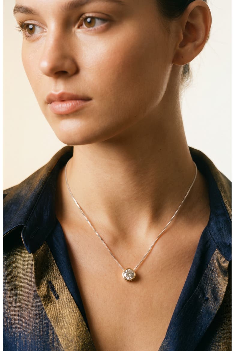 Delaney Two Tone Pendant Necklace, Alternate, color, GOLD