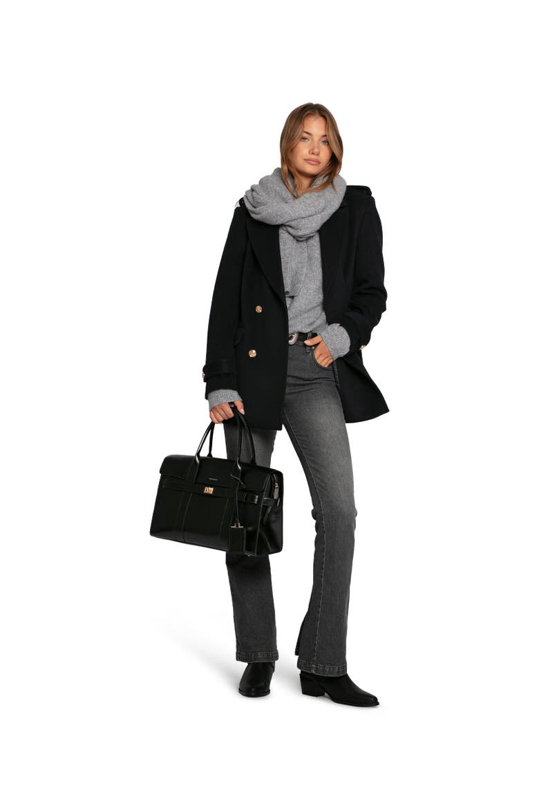 Harbour Military Wool Blend Pea Coat, Alternate, color, Navy