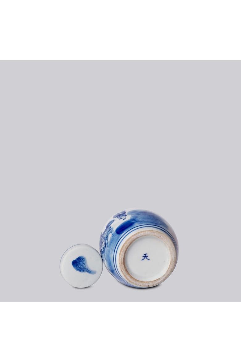 Porcelain Mini Playing Children Round Jar, Alternate, color, Blue and White