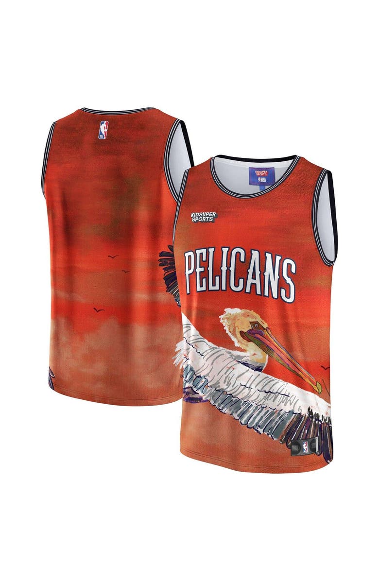 NBA X KIDSUPER Unisex NBA & KidSuper Studios by Fanatics Red New Orleans Pelicans Hometown Jersey, Main, color, Red