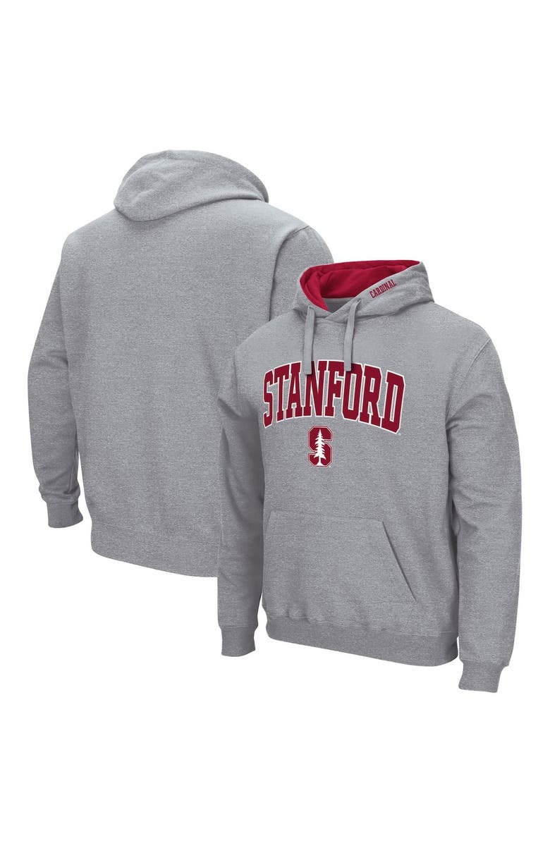 COLOSSEUM Men's Colosseum Heather Gray Stanford Cardinal Arch & Logo 3.0 Pullover Hoodie, Alternate, color, Heather Gray
