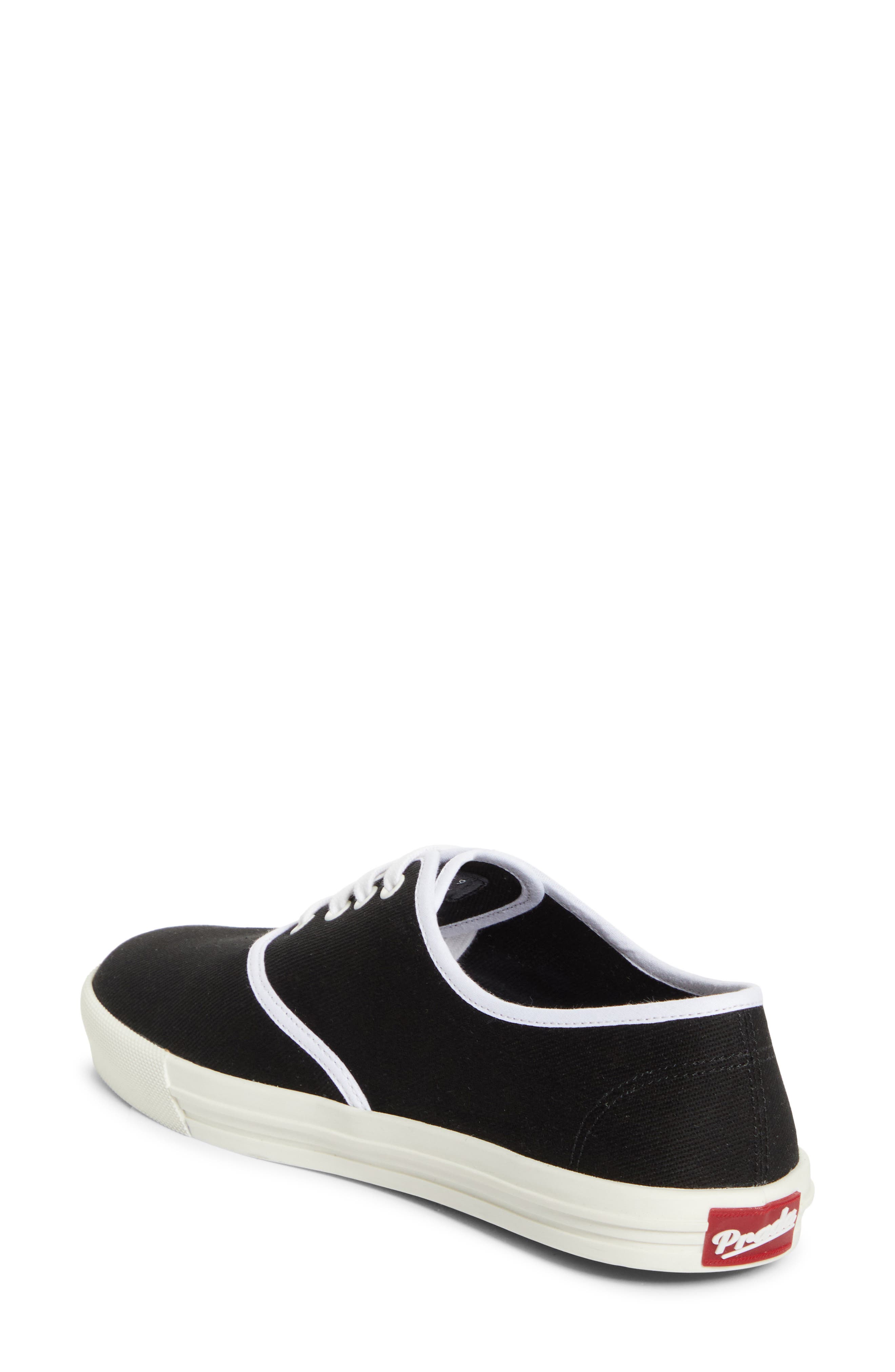 Prada Canvas Low Top Sneaker, Alternate, color, Black
