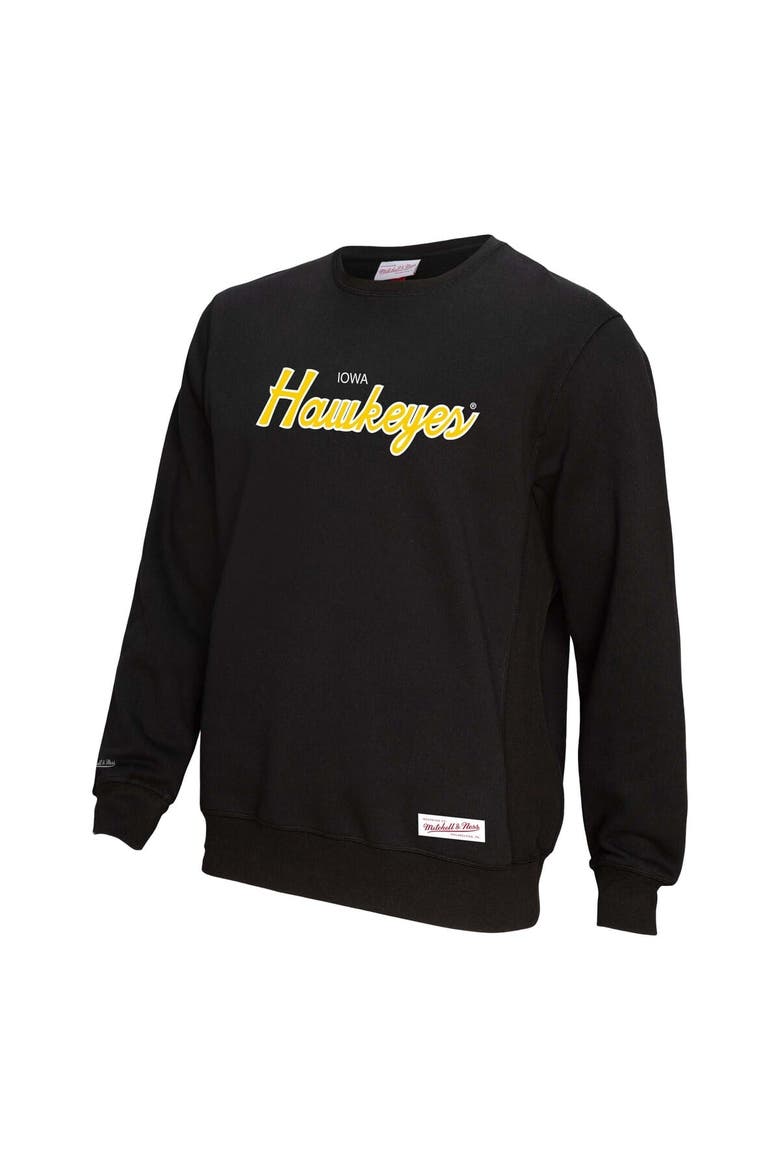 Men's Mitchell & Ness  Black Iowa Hawkeyes Elite Script Pullover Sweatshirt, Alternate, color, Black