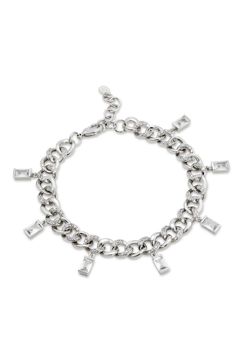 Curb Chain Fringe Bracelet, Main, color, WHITE