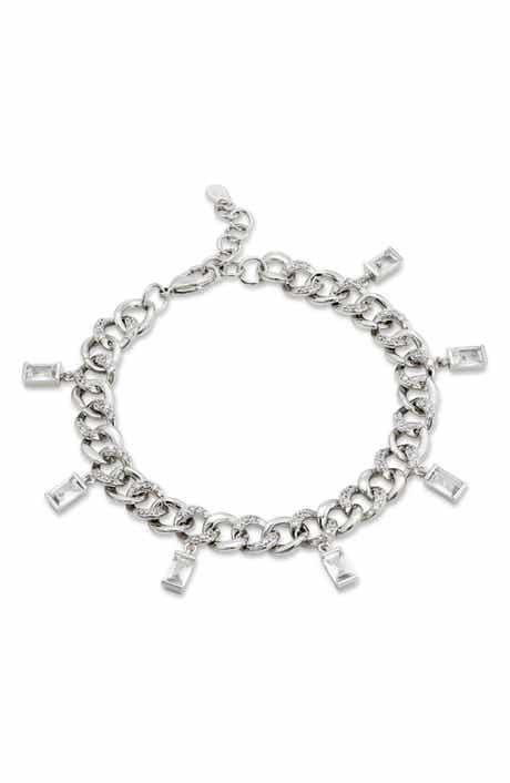 SAVVY CIE JEWELS Curb Chain Fringe Bracelet