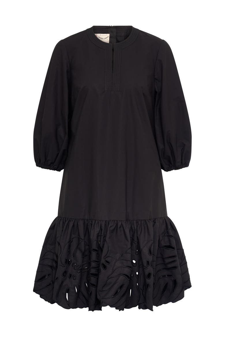 Cotton Dress With Embroidery, Alternate, color, Black