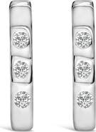Haus of Brilliance 10K Gold 1/10 Cttw Three Stone Lab Grown Diamond Oval Huggies Hoop Earrings
