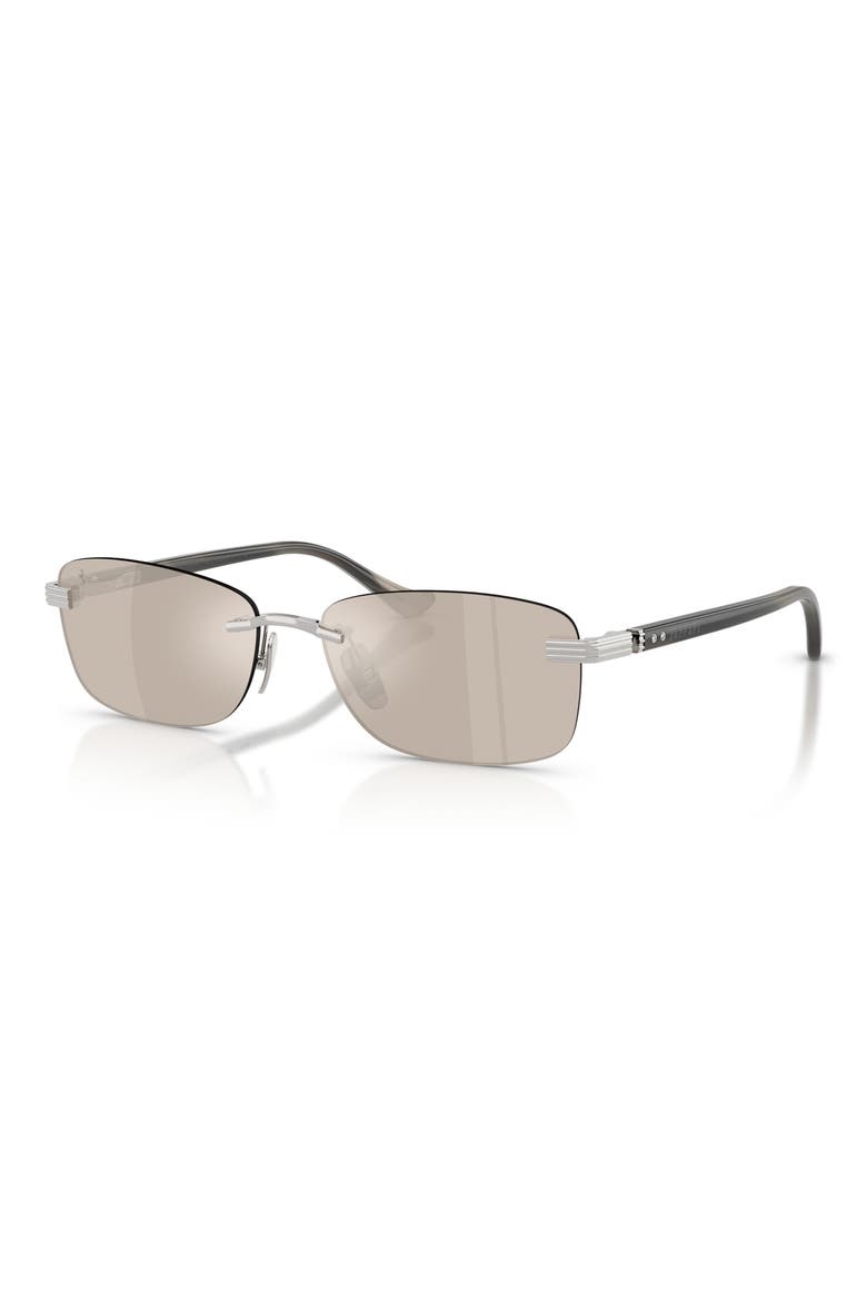 58mm Pillow Sunglasses, Alternate, color, SILVER BRUSHED / CLEAR