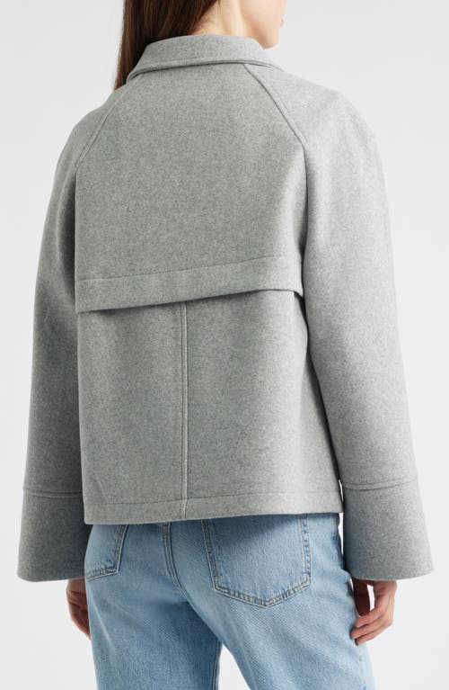 Sam Edelman Stand Collar Felt Jacket In Gray