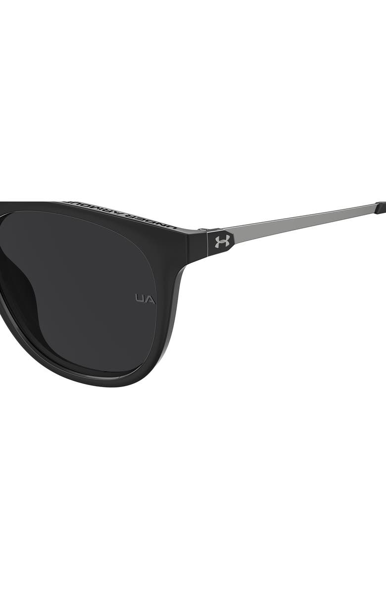 Under Armour Circuit 54mm Gradient Polarized Rectangular Sunglasses, Alternate, color, Black