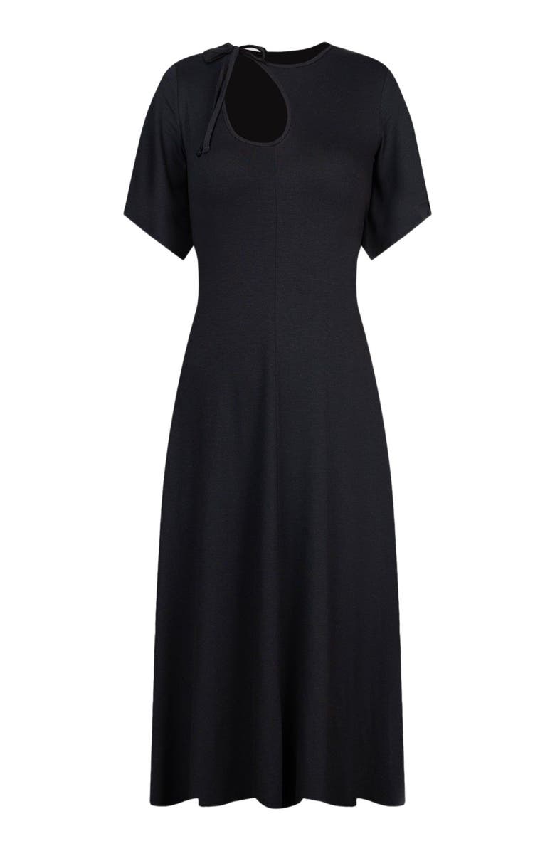 Saint + Sofia Freya Tie Dress, Alternate, color, Black