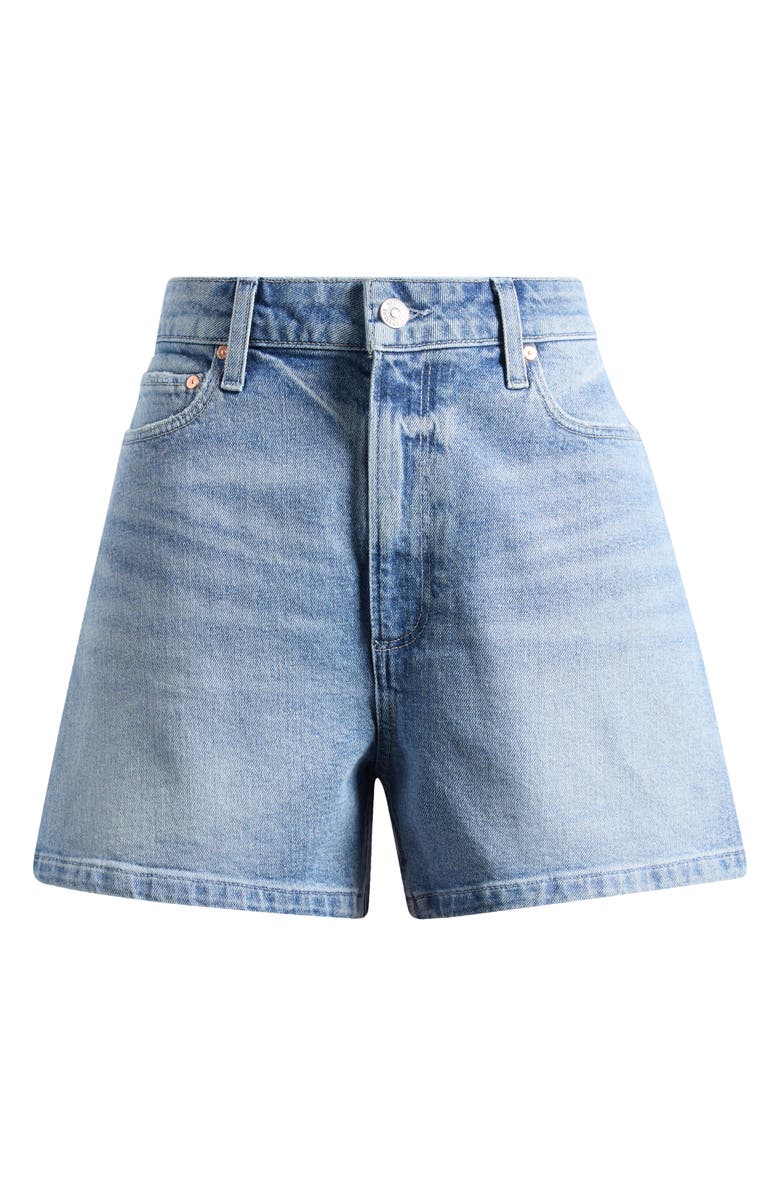 PAIGE Dani Ultra High Rise Denim Shorts, Alternate, color, Aniyah Distressed