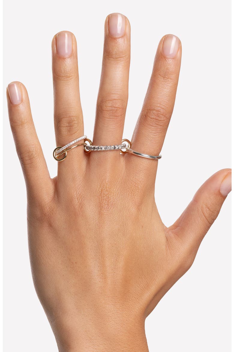 Arla Linked Diamond Rings, Alternate, color, SS/ YELLOW GOLD / DIAMOND