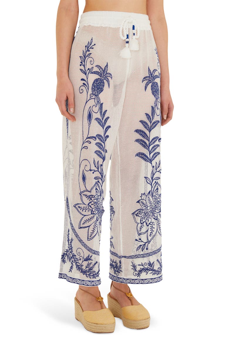 Nina Floral Embroidery Open Stitch Cover-Up Pants, Main, color, NINA EMBROIDERY OFF-