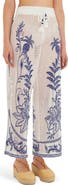FARM Rio Nina Floral Embroidery Open Stitch Cover-Up Pants