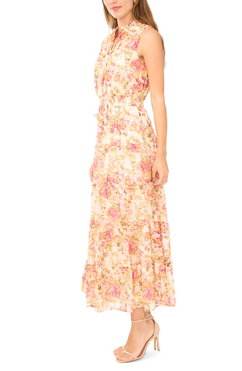 Halogen<sup>®</sup> Tie Neck Sleeveless Tiered Maxi Dress, Alternate, color, New Ivory