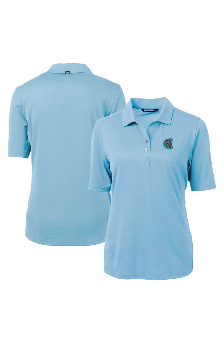 Cutter & Buck Women's Cutter & Buck Powder Blue Charlotte Knights Virtue DryTec Eco Pique Recycled Polo, Main, color, 