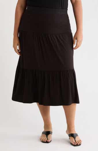 Renee C Tiered Jersey Maxi Skirt