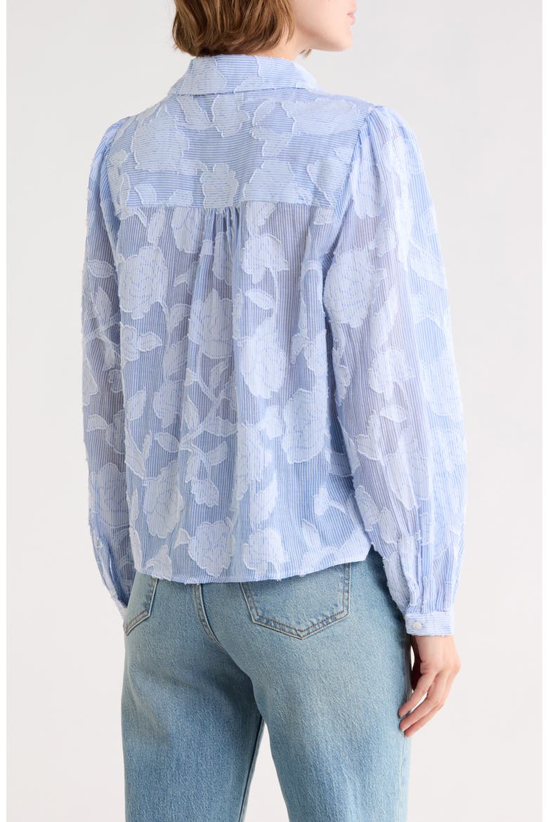 Long Sleeve Striped Cotton Shirt, Alternate, color, STRIPED GROUD/ BLUE/ WHITE