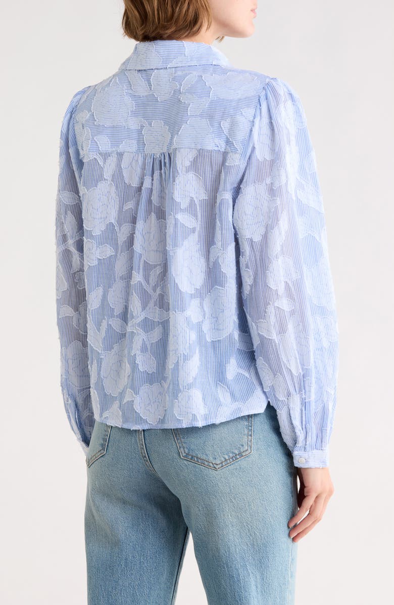 Joie Long Sleeve Striped Cotton Shirt, Alternate, color, Striped Groud/ Blue/ White