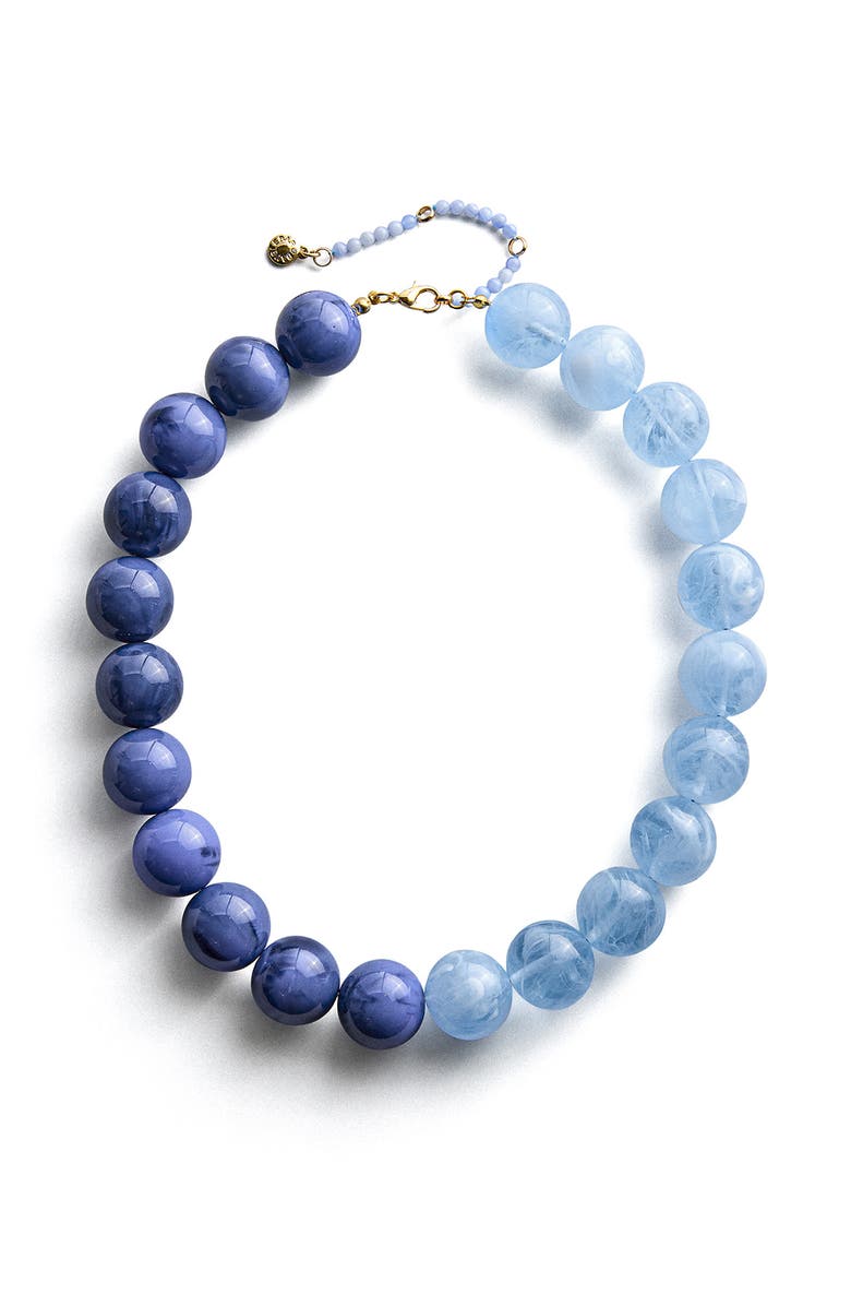 BaubleBar Jane Rainbow Semiprecious Beaded Necklace, Alternate, color, Blue