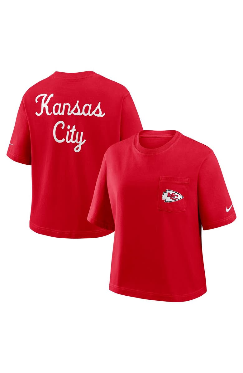 Nike Women's Nike Red Kansas City Chiefs Rewind Pocket Boxy T-Shirt, Alternate, color, Red