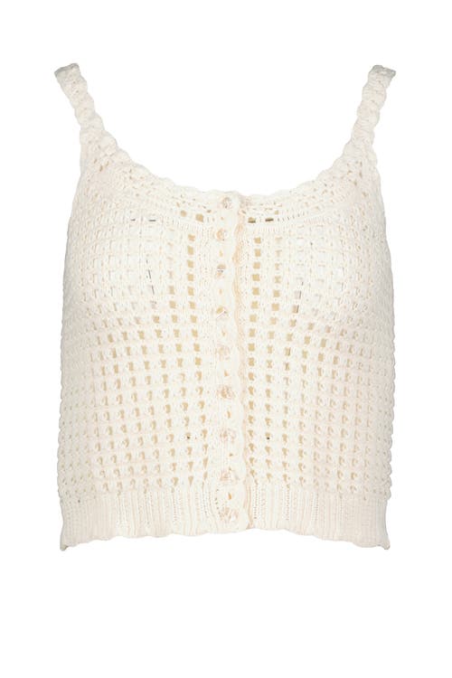 Bishop + Young Keena Open Crochet Sweater Tank In Animal Print
