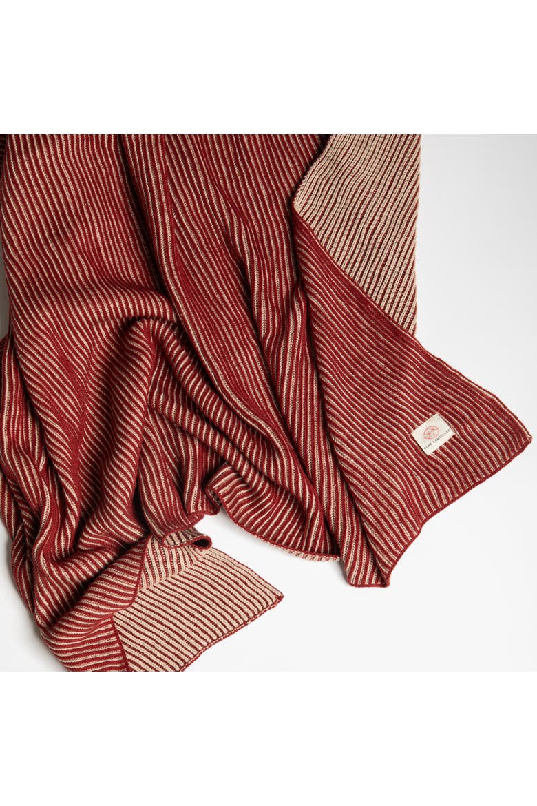 Ribbed Organic Cotton Throw Blanket, Alternate, color, Marsala