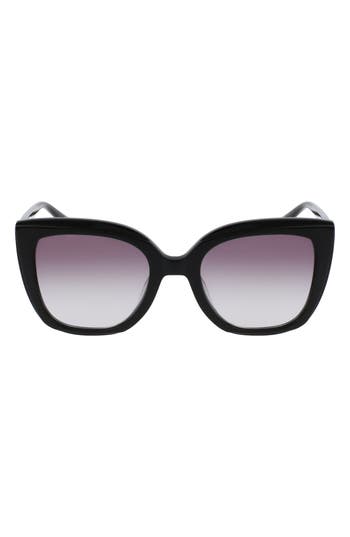 Longchamp Le Pliage 53mm Gradient Rectangular Sunglasses In Black