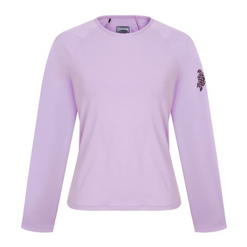 Women Long Sleeves Rashguard Top Solid