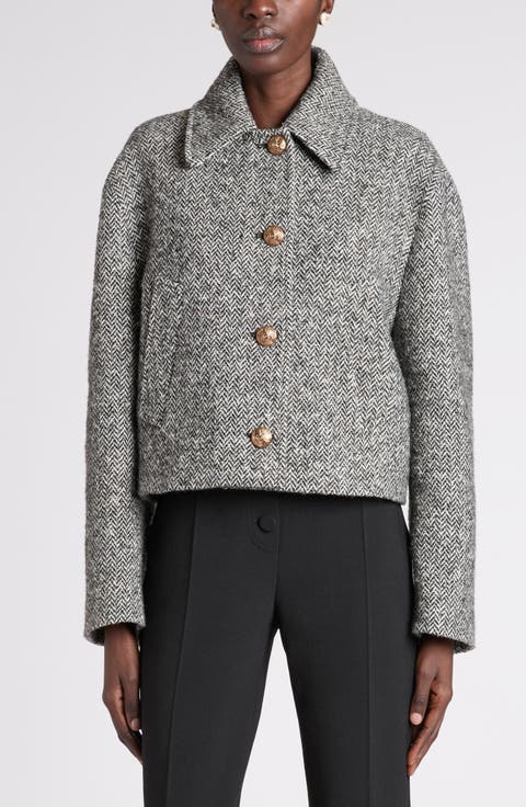 Chevron Virgin Wool Blend Jacket